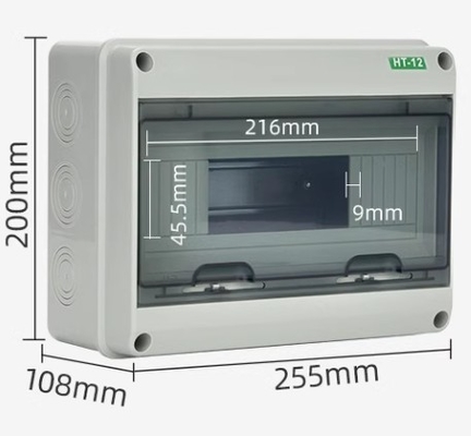 HT-12 12Ways IP65 กล่องกระจายน้ําภายนอก กล่องแยกกันน้ํา 12 Way Open Circuit Breaker